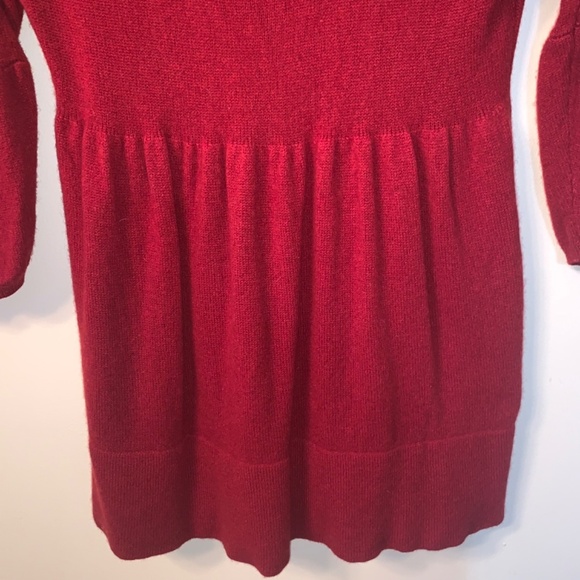 Vince Burgundy 100% Cashmere Peplum Balloon Sleeve Sweater M - Picture 6 of 7